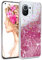 EAZY CASE Hülle kompatibel mit Xiaomi Mi 11 / Mi 11 5G Schutzhülle mit Flüssig-Glitzer, Handyhülle, Schutzhülle, Back Cover mit Glitter Flüssigkeit, TPU/Silikon, Transparent/Durchsichtig, Pink