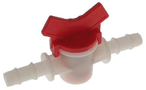 predolo Gerader Ventiladapter Aus mit Absperrventil, Anschluss mit Schlauch – Rot, 12 Mm, rot, 10mm