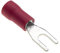 Fork Crimp Terminal, Pack of 100 - Red, 18A, 3.2mm - Heat Shrink Fork Connectors, Tinned Copper Connectors, Insulated U-Type Wire Terminals