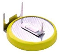 Pila al litio 3V 530mAh a 3 pin per montaggio orizzontale su circuito stampato - CR2450, DL2450