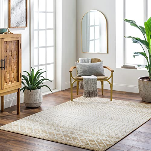 Livabliss Mila Nice Geometric Rug, Kitchen – 160x230 cm, Cream, Taupe & Tan