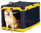 A 4 Pet Hundebox faltbar große Hunde Auto Transportbox Hund Soft tragebar Hundebox für zuhause, leicht zu verstauen mit montiertem Aluminium Rahmen, einstellbare Kompatibilität (L, Gelb)