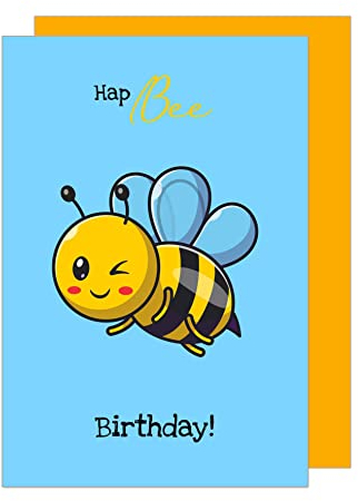 Edition Seidel Premium Geburtstagskarte mit Umschlag. Glückwunschkarte Billet HapBee Happy Birthday Humor Lustig cool Mann Frau Teenager Kids Biene (G3456 SW023)