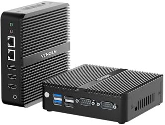 W 11 Pro Mini PC senza ventole 12a generazione, Celeron J6412, 32GB RAM SSD 1TB, Dual HD, DP, 4K 3-Display, doppia LAN, RS232 COM, BT4.2, Wifi dual band, piccolo computer, ufficio/uso domestico