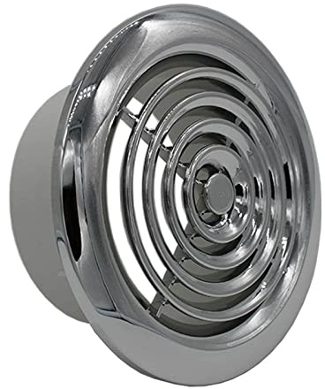Airvent 404147 Ceiling Vent Cover Circle Air Duct Cover Round Grille 100mm 4 - Chrome