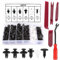 Flyicloud 125 Stück Auto Befestigung Clips Set, Universal Befestigungsclips mit 5 Demontage Werkzeuge, 6 Arten Türverkleidung Klammern Stoßstangen Zierleisten Plastikklips Set