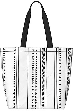 OHWODA Gold Dollar Zeichen gedruckt Große Kapazität Einkaufen Umhängetasche wiederverwendbare Einkaufstasche Einkaufstasche Tragetasche Handtasche Tasche, Triangel-Streifen, Bohemian-Muster,