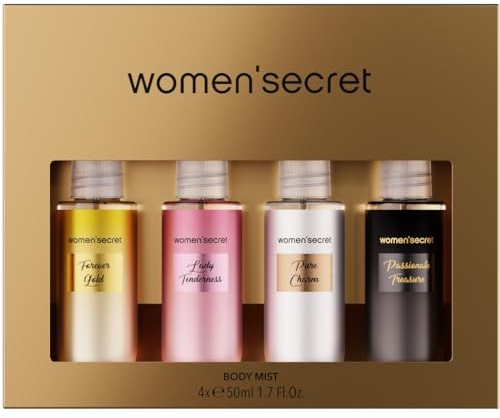 women'secret Body Mist Glitter Geschenkset Body Spray Körperspray für Damen 4 x 50ml