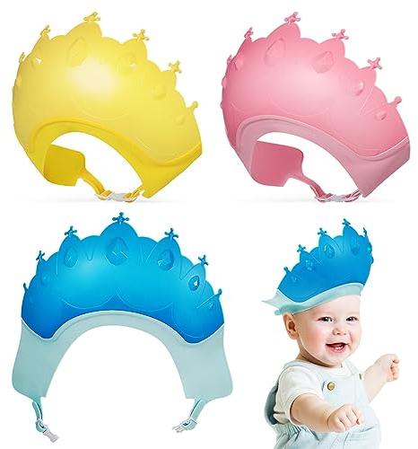 Kronenförmige Baby-Duschhaube Verstellbarer Baby-Haarwaschschutz Augen Und Ohren Haarwaschmütze Duschhaube Für Kleinkinder
