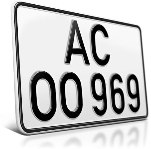 schildEVO 1 Kfz-Kennzeichen | Alte Schrift DIN 1451 | 240 x 130 mm | Ohne EU-Feld | Altes deutsches Nummernschild | Retro