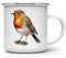 MAXIKIWI - Durable Enamel Coffee or Tea Camping Mug for Indoor Outdoor Use - American Robin Bird - 350ml