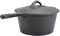 Warmiehomy Horno holandés de hierro fundido, cacerola antiadherente de 2 litros, olla de horno holandés con tapa y mango largo, cacerola pequeña para camping, cocina, hornear, interiores y exteriores