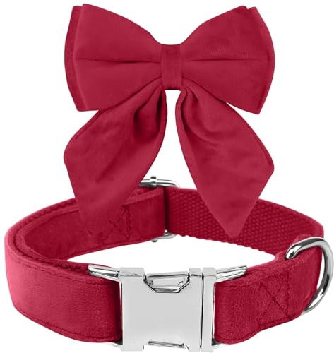 Tie KTWSUEF Hundehalsband Fliege Samtige, Fliege für Hunde, Komfortable Haltbarkeit Halsband Hund, Abnehmbares und verstellbares Fliege Hunde Für Hochzeiten, Geburtstage, Festliche