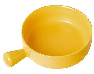 susiodeu Ensaladera Portátil Con Mango Color Sólido Adorable Lavable Lindo Hogar Cocina Almuerzo Cena Tazones De Frutas Vajilla, Amarillo