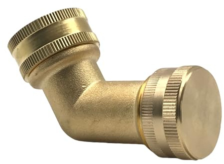 Messing-Rohrverbinder, 1,9 cm Gewinde, Gartenschlauch-Winkel, Messingadapter, 90-Grad-Winkel, Wasserhahn-Armaturen für Garten, Lawm, Küche