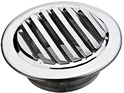 Lüftungsgitter Edelstahl Ablufthaube Lüftungsgitter Edelstahl Rund Abluftgitter Lüftungsgitter Wetterschutzhaube Lamellengitter Ablufthaube Luftgitter mit Flansch-Insektenschutz (80mm)