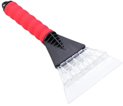 YARNOW Schneeschaufel Auto Schneekratzer Mit Gummimanschette Rot Kunststoff Windschutzscheiben Reiniger Rutschfester Griff Universell Für Winter Einsatz