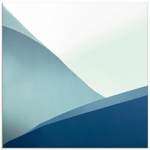 ARTland Wanddeko Glasbilder Wandbild Glas Bild 50x50 cm Abstrakt Architektur Modern Geometrie Formen Handlauf Wellen Minimalismus U5FA