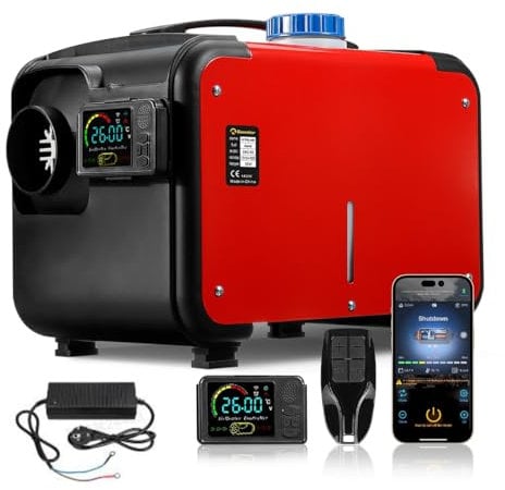 Sunster 8KW Portable Diesel Heater, 12V 24V & AC 110-240V Diesel Heater, Bluetooth APP Control, LCD Monitor, Turbo Heat Mode, Ventilation Mode for Car Trucks Boat Bus RV Motor-Homes and camper