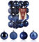 24 Stück Weihnachtskugeln Navy Blau, 6CM Christbaumkugeln Kunststoff Bruchsicher Weihnachtsbaumkugeln Christbaumschmuck Christbaumkugeln für Weihnachtsbaum Neujahr Festival Ornamente(dunkelblau)