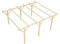 Wood&Play - Carport Überdachung - Einzelcarport aus Holz mit Dacheindeckung - Abstellplatz Holz Pavillon - KVH Holzkammer - Freistehend - 450x525cm - Gerader Stoß - 12x12x215cm