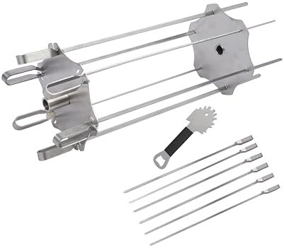 B1bee - Juego de pinchos para asador para shish kebob y shawarma, accesorio de barbacoa que se adapta a la mayoría de sistemas de parrilla, completo con 12 pinchos para barbacoa
