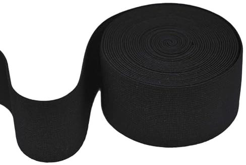 maDDma 5m Gummiband 50 mm breit Oeko-Tex Gummilitze elastisches Band Bekleidungsgummi Farbwahl, Größe:50 mm, Farbe:schwarz