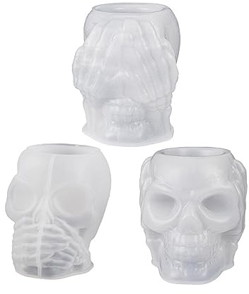 Silikonform mit Totenkopf-Motiv, Epoxidharz, Dekoration, Seife, Schmelzharz, Ton, Ornamente für Heimdekoration