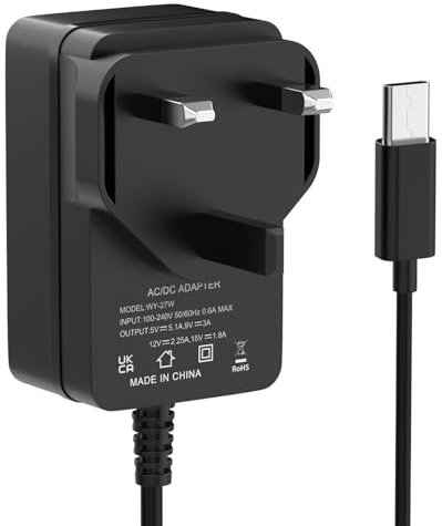 27W Power Supply Compatible with Raspberry Pi 5, USB C PD Adapter Power Adapter for Raspberry Pi 5 8GB 4GB