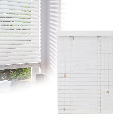 Generisch Holz Jalousie 50mm Lamellen Horizontal Jalousette Für Fenster Und Türe, Sonnen- & Sichtschutz Verdunkelungs-Rollo, Fenster Jalousien Innen(W163 x H163 cm)