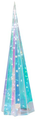 URBNLIVING 60cm Festive LED Christmas Light-up Star Decoration Multicolour Modern Xmas Tree Cone Iridescent Indoor Outdoor Ornaments Gift for Home Decor Lighting Battery Powered