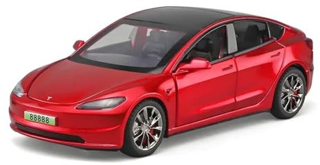 1:32 Für Tesla Model 3 2024 Modellauto Aus Aluminiumguss Mit Simuliertem Klang Und Licht High-Simulation Sammlung Geschenk Modellauto(Rot)