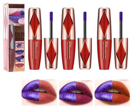 3 Stück Lip Stain Peel Off,Lip Tint Peel Off,Lippen Tattoo Zum Abziehen,Lipliner Stay-n,Wasserdichter Matt Tattoo Lippenstift Zum Abziehen,Geeignet Als Geschenk Für Freunde,Familie Oder Kollegen