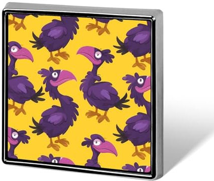 Lila Dodo Vogel Quadrat Abzeichen Metall Anstecknadeln Broschen für Kleidung Dekoration