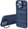 MFAOSHI Mince Coque pour iPhone 16 Pro Max/16 Pro/16, Souple TPU Dissipation Thermique Etui avec Caméra Protection Béquille Housse,Bleu,16 Pro