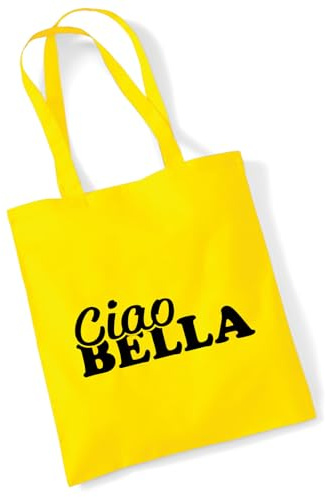 Huuraa Jutebeutel Ciao Bella Italien Geschenk | Baumwollbeutel 10 Liter Stoffbeutel Beutel aus Baumwolle Tasche Geschenkidee Einkaufstasche Langen Henkel