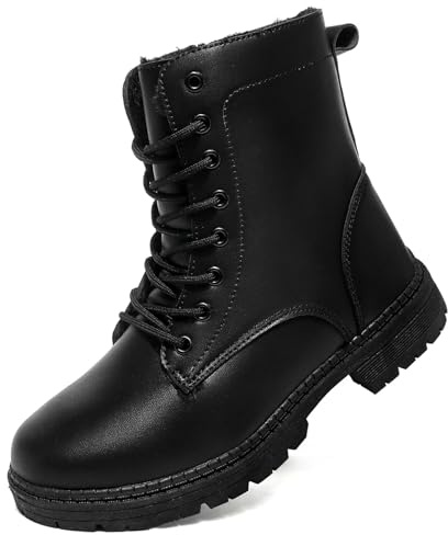 Topwolve Damen Stiefel Wasserdicht Kurzschaft Stiefeletten Frauen Winterstiefel Warm Gefüttert Schneestiefel,Schwarz(mit Gefüttert),36 EU