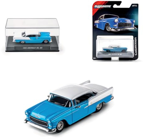 Majorette – 1955 Chevrolet Bel Air, Modellino Auto in Metallo 1:64, Auto da Collezione Premium, Parti Apribili, Sospensioni, Design Vintage, Perfetta per Collezionisti e Bambini 3+ Anni