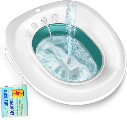 FRECHMOON Electric Sitz Bath for Toilet Seat, Hemorrhoids and Postpartum Care - Yoni Steam Seat - Perineal Soaking, Collapsible, Wide Seat, Deeper Bowl - Use w/Sitz Bath Salt - Forest Green