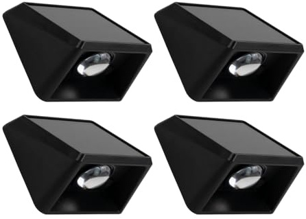 LUXULA 4 Stück Solar LED Wandleuchte außen 1-flammig, CCT, IP54 | 3000K 4000K 6500K, IP54, mit Akku und Solarpanel, 90° Abstrahlwinkel, Gartenleuchte kabellos für Haus, Garten und Terrasse