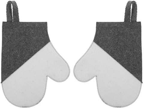 Toddmomy Saunahandschuhe 2 Stück aus Dickem Filz Hitzebeständige und Saugfähige Handschuhe Atmungsaktiv für Sauna und Dampfbad mit Verstärkten Nähten für Hohe Beanspruchung