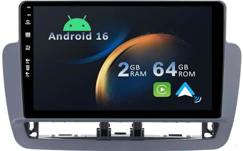 YUNTX [2+64G] Android 16 2 Din Radio con navigazione per Seat Ibiza 2012-2015- [Integrato CarPlay/Android Auto/DSP/GPS/Bluetooth 5.0/MirrorLink/Controllo del volante]-IPS 9 Touch screen