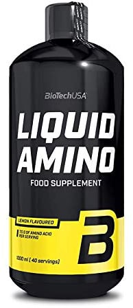 BioTechUSA Liquid Amino | Aromatisiertes Nahrungsergänzungsmittel | mit 12g Aminosäuren | mit Vitamin B6, B12 | 1000 ml | Orange