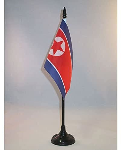 AZ FLAG - Tischflagge Nordkorea - 15x10 cm - Nordkoreanische Tischfahne 10 x 15 Cm - Flaggen