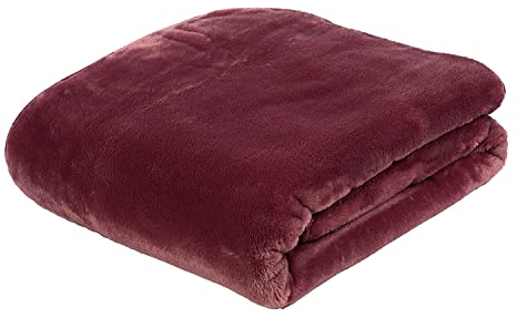 Gözze - Premium Cashmere-Feeling Wohn- und Kuscheldecke, 500 g/m², 180 x 220 cm - Beere