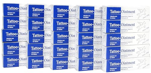 Pegasus Pro Tattoo-Creme, 25er Set, je 25g, Tägliche Pflege & Aftercare für Intensiven Tattooschutz, Feuchtigkeitsspendend mit Cajeputöl, Mit Weizenkeimöl und Dexpanthenol, Made in Germany