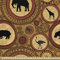 ABAKUHAUS Sambia Gewebe als Meterware, Afrikanische ethnische Tiere, Dicht Gewebter Stoff zum Nähen Polster Wohnaccessoires, 3M (148x300cm), Zimt Ingwer Schwarz
