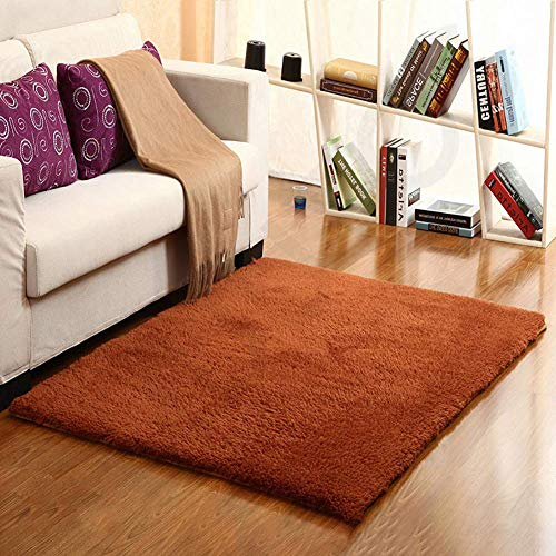 Muutos Teppiche Nach Maß, Teppiche Hochflor Shaggy, Schaffell Strapazierfähig, für Schlafzimmer, Esszimmer, Flur, Brown, 200 x 230 cm