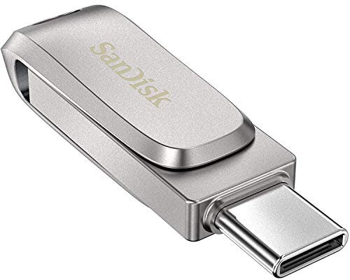 SanDisk Mémoire USB, 128 Go SanDisk USB 3.1 Gen1-A/Type-C Dual Drive avec Deux connecteurs, Type Rotatif