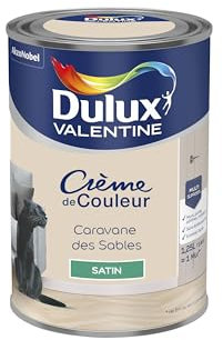 Dulux Valentine Crème de Couleur - Peinture multi-supports intérieure - Satin Caravane des Sables 1,25 L